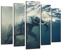 Модульная картина в гостиную / спальню Слон под водой Art-317_5 ( 80х118см )