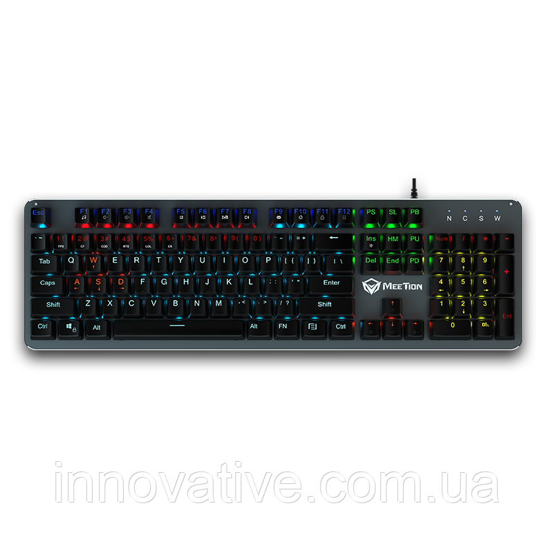 Механічна ігрова клавіатура Meetion MT-MK007 Rainbow Backlit Mechanical Gaming Keyobard (Чорний)