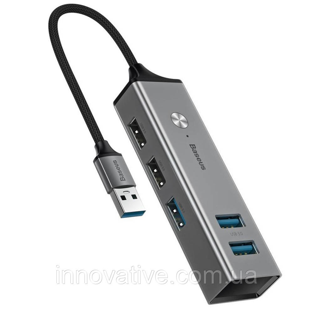 USB hub Baseus Cube USB-hub 5-in-1 (Темно-сірий), фото 1