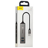 USB hub Baseus Cube USB-hub 5-in-1 (Темно-сірий), фото 5