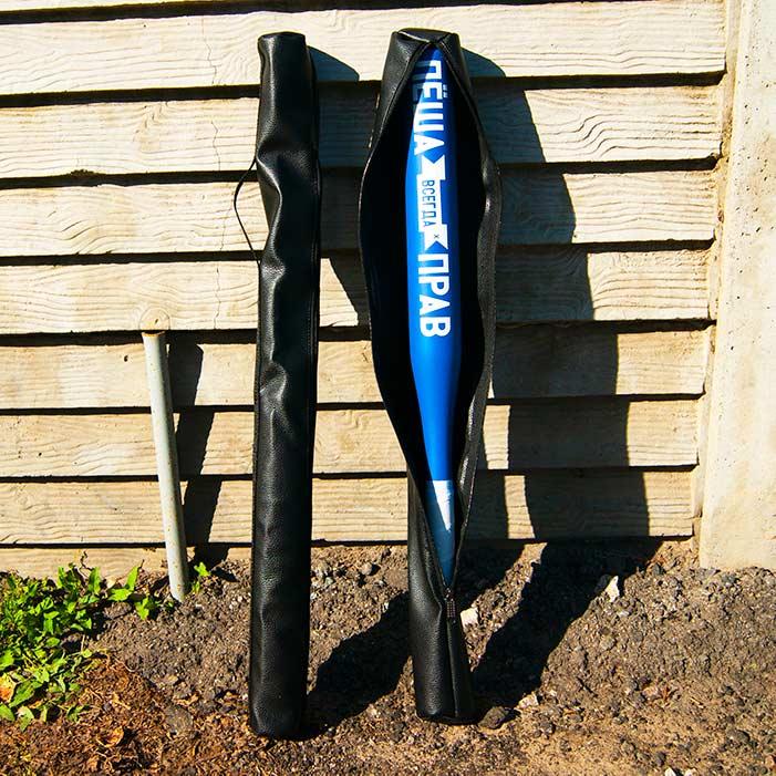 Чохол для бейсбольної біти 75 см з екошкіри на змійці з ручкою, фото 1