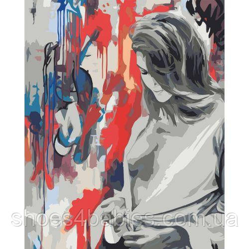 Картина за номерами Дівчина в арт-фарбах 40х50