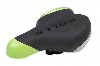 Сідло комфортне CPO 1433-01 250*180 мм (чорний із зеленим)