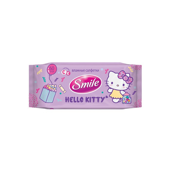 Серветки вологі "Smile" (60шт) Hello Kitty №1020