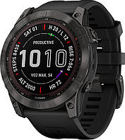 Смарт-часы Garmin Fenix 7X Sapphire Solar Carbon Gray DLC Titanium with Black Band (010-02541-10/11)