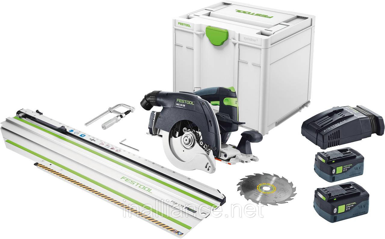 Акумуляторна дискова пила HKC 55 5.0 EBI-Set-FSK 420 Festool 577675
