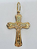 Хрест з розп'яттям в червоному золоті