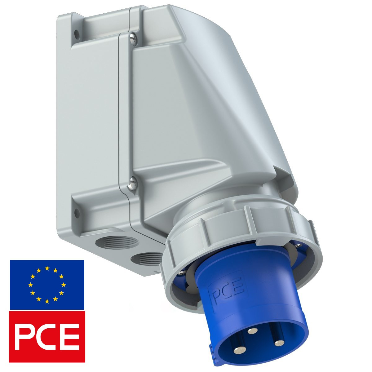 Вилка настінна PCE 533-6 IP67 2P+PE 63A 230V POWER TWIST (силова), фото 1