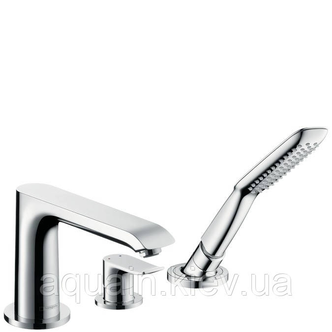 Змішувач на край ванни Hansgrohe Metris, на 3 отвори, ½'