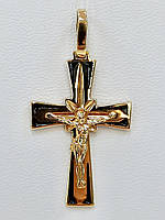 Хрест з розп'яттям в червоному з черненням золоті