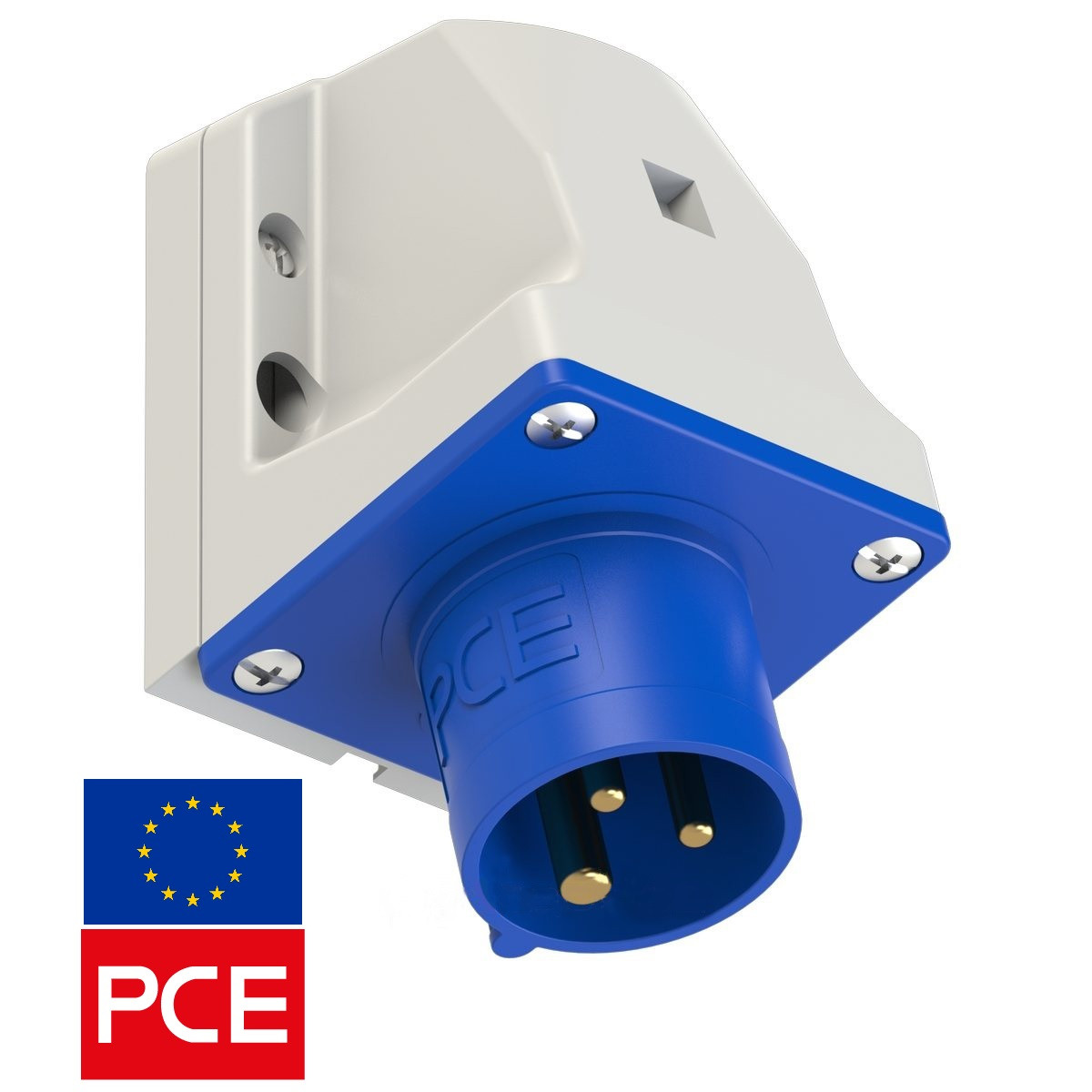 Вилка настінна PCE 523-6 IP44 2P+PE 32A 230V (силова), фото 1