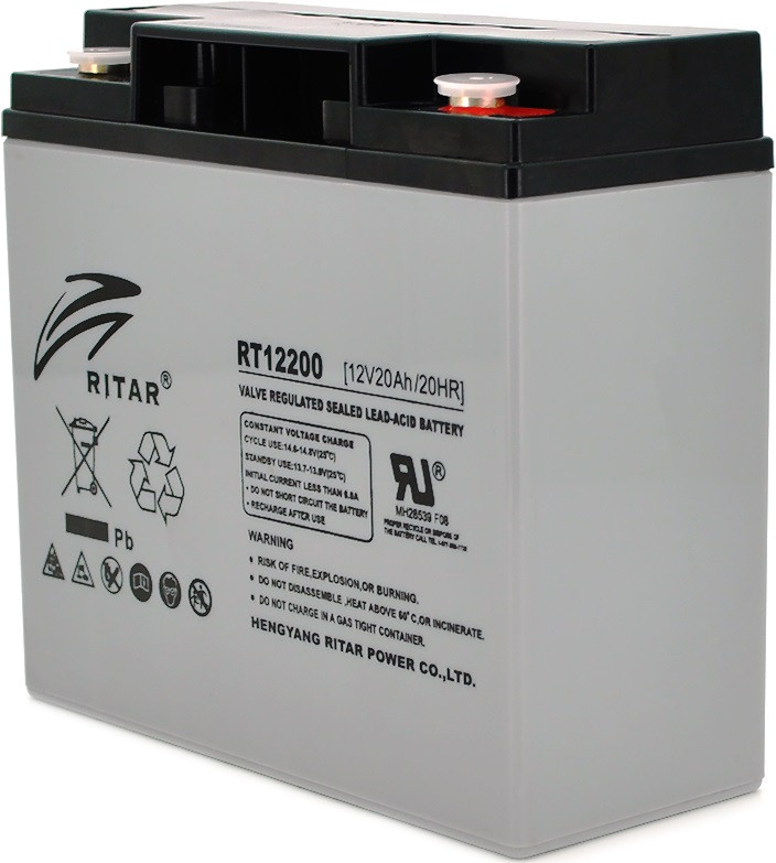 Батарея для ДБЖ 12 В 20 А·год AGM Ritar RT12200 12 V 20.0 Ah 181х77х167 мм, фото 1