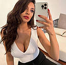 Жіночий трикотажний топ майка з декольте (р. 42-44) 78ma619, фото 4