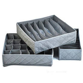 Набір органайзерів для білизни, 3 шт, сірий