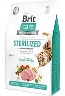 Сухой корм для стерилизованных котов Brit Care Cat GF Sterilized Urinary Health с курицей 400 г