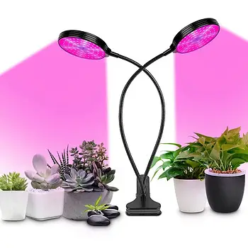 Ультрафіолетова світлодіодна лампа для рослин USB (2 головки 30w), / Гнучка настільна фітолампа з таймером
