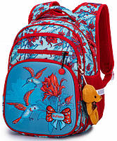 Школьный рюкзак для девочки в 1-4 класс ортопедический принт Цветы SkyName R3-244