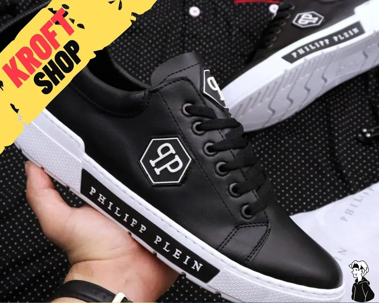 Мужские Премиум Кроссовки Черные Philipp Plein Black Обувь Мужская ...