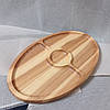 Менажниця дерев'яна овальна на 3 секції з ясеня, фото 3