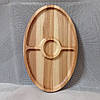 Менажниця дерев'яна овальна на 3 секції з ясеня, фото 6