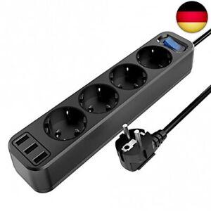 Tate Guard 4-контактний подовжувач, 3 порти USB, 16A/4000W, 5V/2.4A,