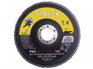 Круг пелюстковий шліфувальний опуклий Т29, 125х22 мм, Р60 NINJA