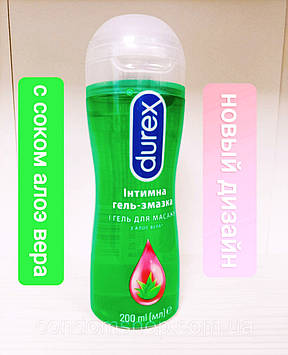 Інтимний гель-змазка Durex Play Massage 2 in 1 Aloe Vera 200 мл.Для сексу та масажу. Заспокоює й регенерує