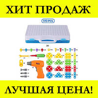 Мозаика конструктор с шуруповертом Creative Puzzle 193 детали TLH-28! BEST