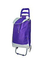 Хозяйственная сумка на колесах фиолетового цвета, складная сумка для покупок | тачка кравчучка (GK)