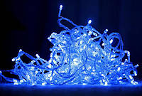 Гирлянда светодиодная синяя 300 Led лампочек, 13 метров, Белый кабель, новогодняя гирлянда | гірлянда (TO)
