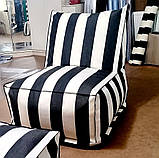 Крісло-мішок вуличне непромокаюче 78×98×90 см чорно-білий - 80кольорів, фото 3