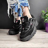 Кросівки жіночі чорні зимові Fila Disruptor 2 Fur Black (02967) 37