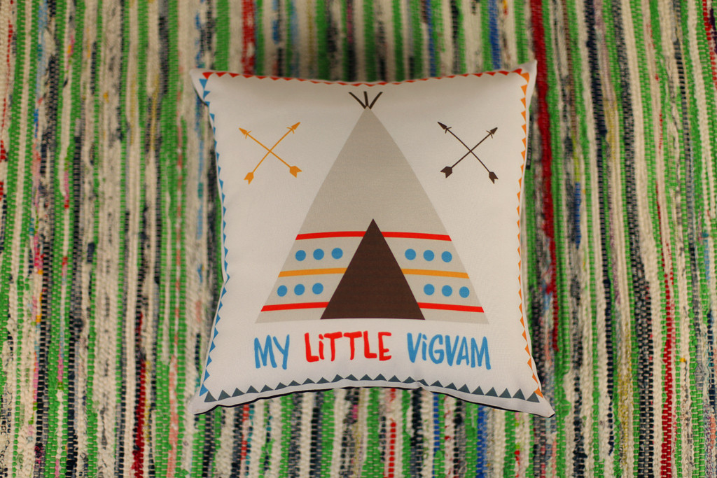 Подушка габардинова з принтом My little vigvam 40x40 (4P_WL011_WH)