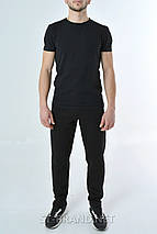 М,L,XL,2XL,3XL. Утеплені чоловічі спортивні штани з якісного трикотажу трьохнитки з начосом - чорні, фото 2
