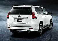 Юбка заднего бампера TRD Toyota Land Cruiser Prado 150 2017-2022 цвет черный (боковые углы + центр вставка) 3