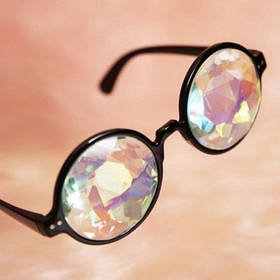 Окуляри калейдоскоп RESTEQ, круглі сонцезахисні окуляри, чорні