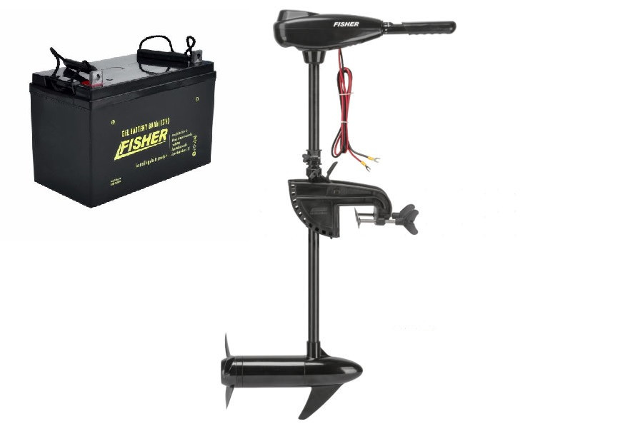 Електромотор для тролінгу Fisher 65+ акумулятор гель 150 Ah