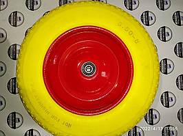 Колесо на тачку 3,50 -8 , вісь 12 мм пінополіуретанове, безкамерне