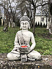 Садова фігура, статуетка білий Будда для декору, ручної роботи 31 см, фото 5