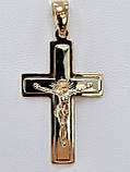 Хрест з розп'яттям в червоному золоті, фото 3