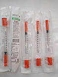 100 шт Упаковка інсулінових одноразових шприців MEDICARE з фіксованою голкою U-100, фото 4