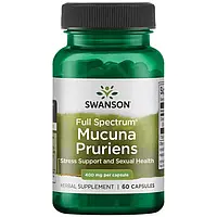 Swanson Mucuna Pruriens Мукуна жгучая Velvet bean L-dopamine 400 мг, 60 капс