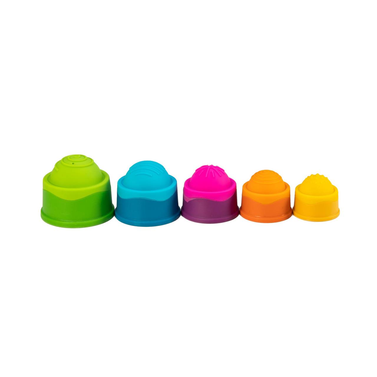 Пирамидка тактильная Fat Brain Toys Чашки dimpl stack (F293ML) - фото 2 - id-p1597744688