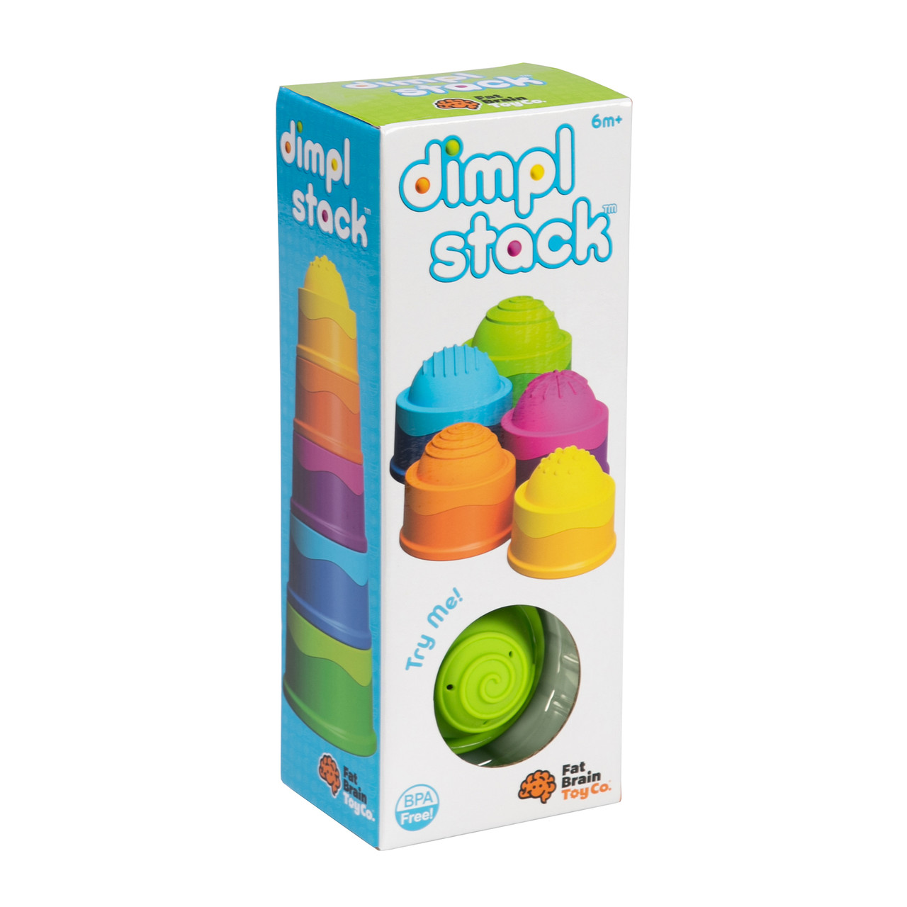 Пирамидка тактильная Fat Brain Toys Чашки dimpl stack (F293ML) - фото 6 - id-p1597744688