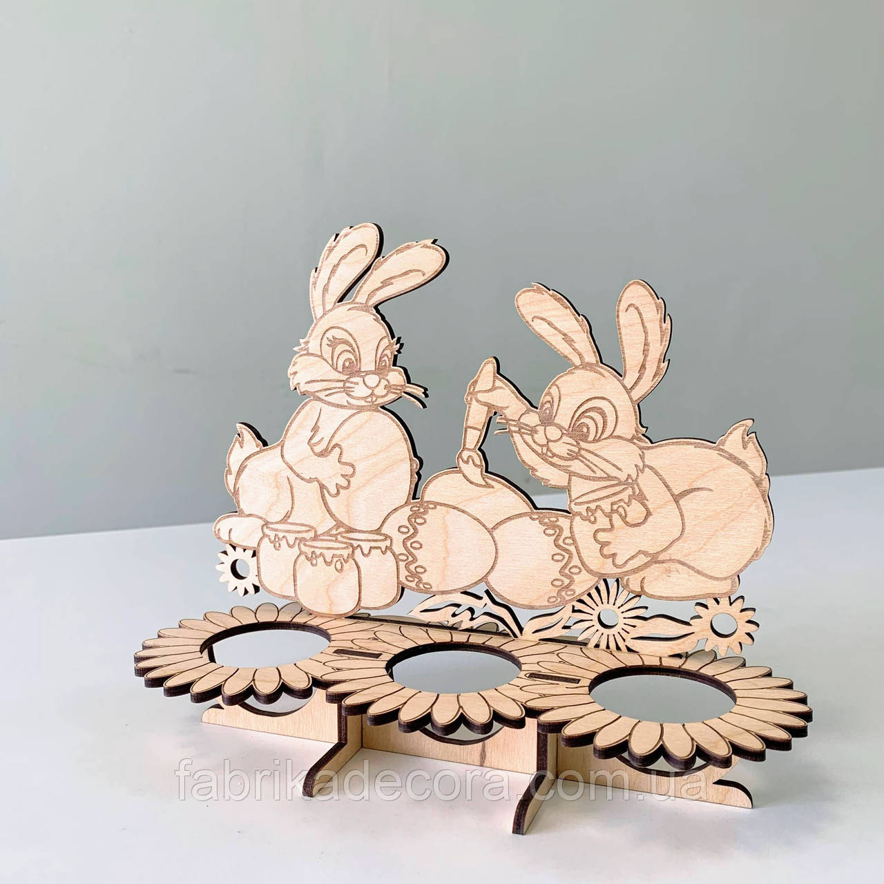 Подставка для пасхальных яиц на Пасху с зайчиками на 3 яйца (ID ...