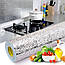 Алюмінієва самоклеюча фольга для кухні від бризок жиру захист для плити на клейкій основі срібна 3х60, фото 3