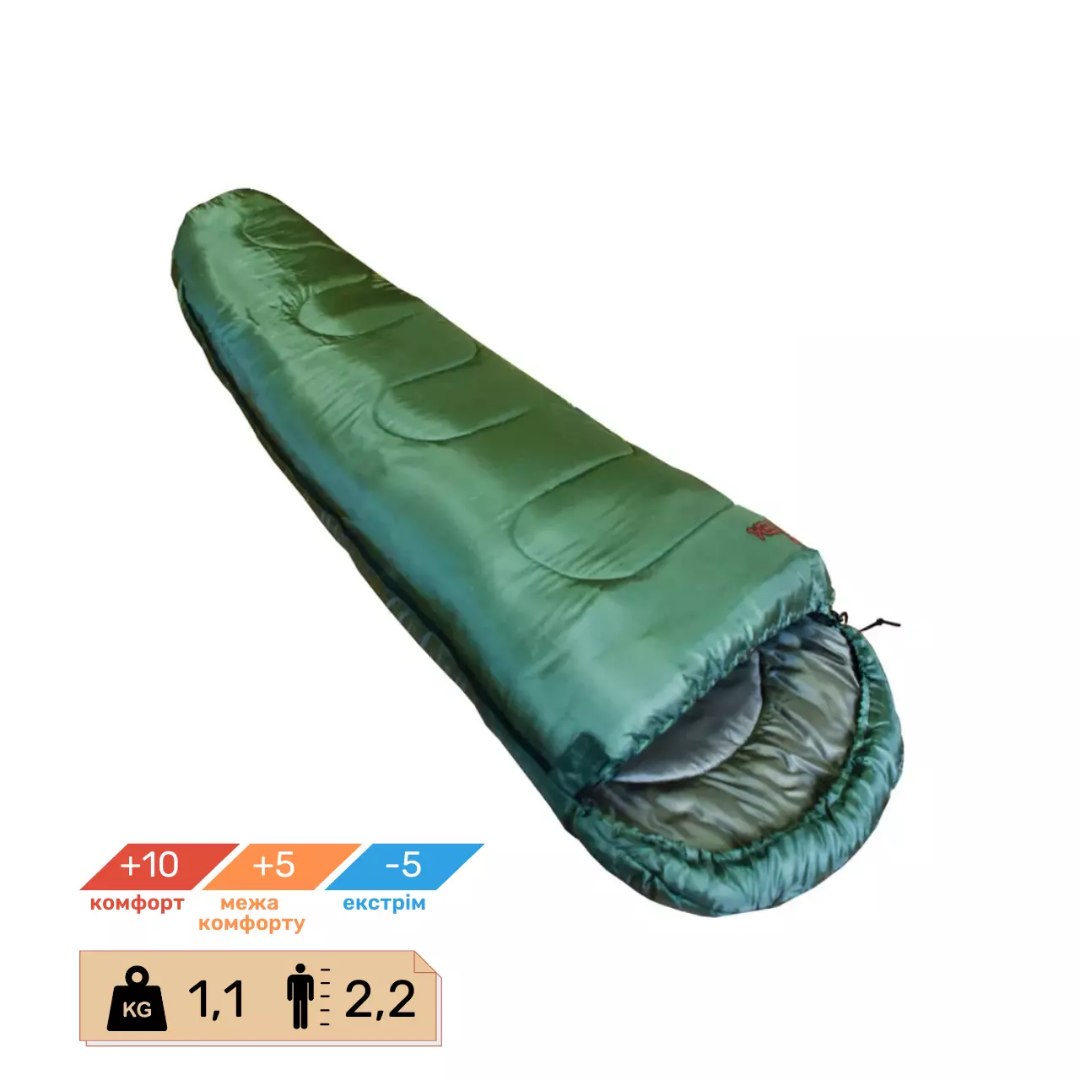 Спальний мішок кокон туристичний Totem Hunter (+10/+5 /-5), UTTS-004.12-L, фото 1