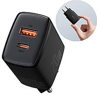 Мережевий зарядний пристрій Baseus Compact Quick Charger 20W 3a 1*USB 1*Type-C Black (CCXJ-B01)