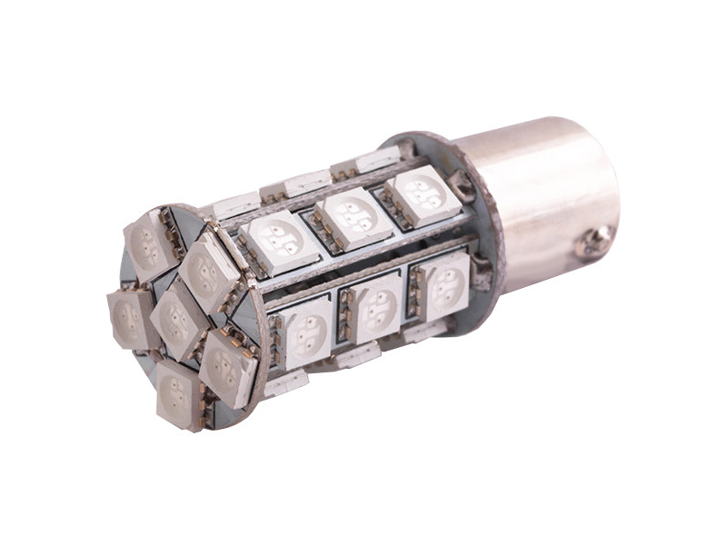 Світлодіодна авто лампа T25-5050-24SMD 1156 червоний 12V LEDUA