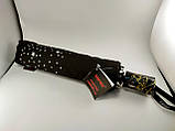 Парасолька чорний TopRain напівавтомат на 9 спиць із білими крапками та зірками, парасолька від дощу жіноча, парасолька антивітер, фото 2